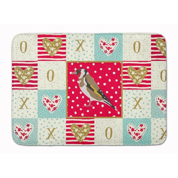 Carolines Treasures 19 x 27 in. Gold Finch Love Machine Washable Memory Foam Mat CK5512RUG - main